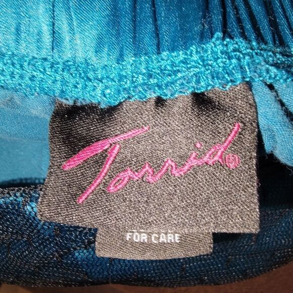 Torrid Retro Vintage Teal Tulle French Dot Overlay Strapless Tube Top 1/1x - Picture 6 of 7